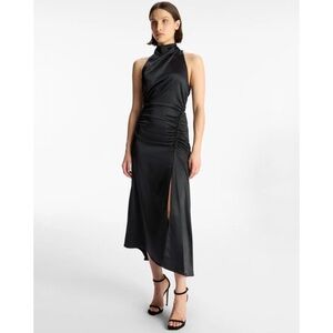 A.L.C.'s Signature Collection Inez satin midi Dress black size 10 NEW